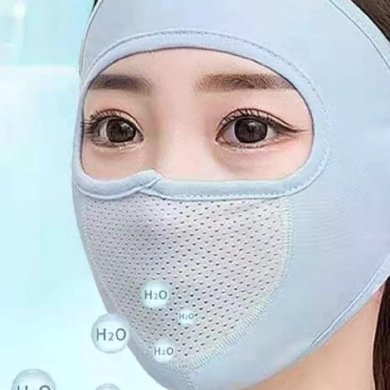 

1 шт. летняя балаклава из ледяного шелка для лица, полностью закрывающая лицо, летняя, тонкая, с ультра-защитой от УФ-излучения