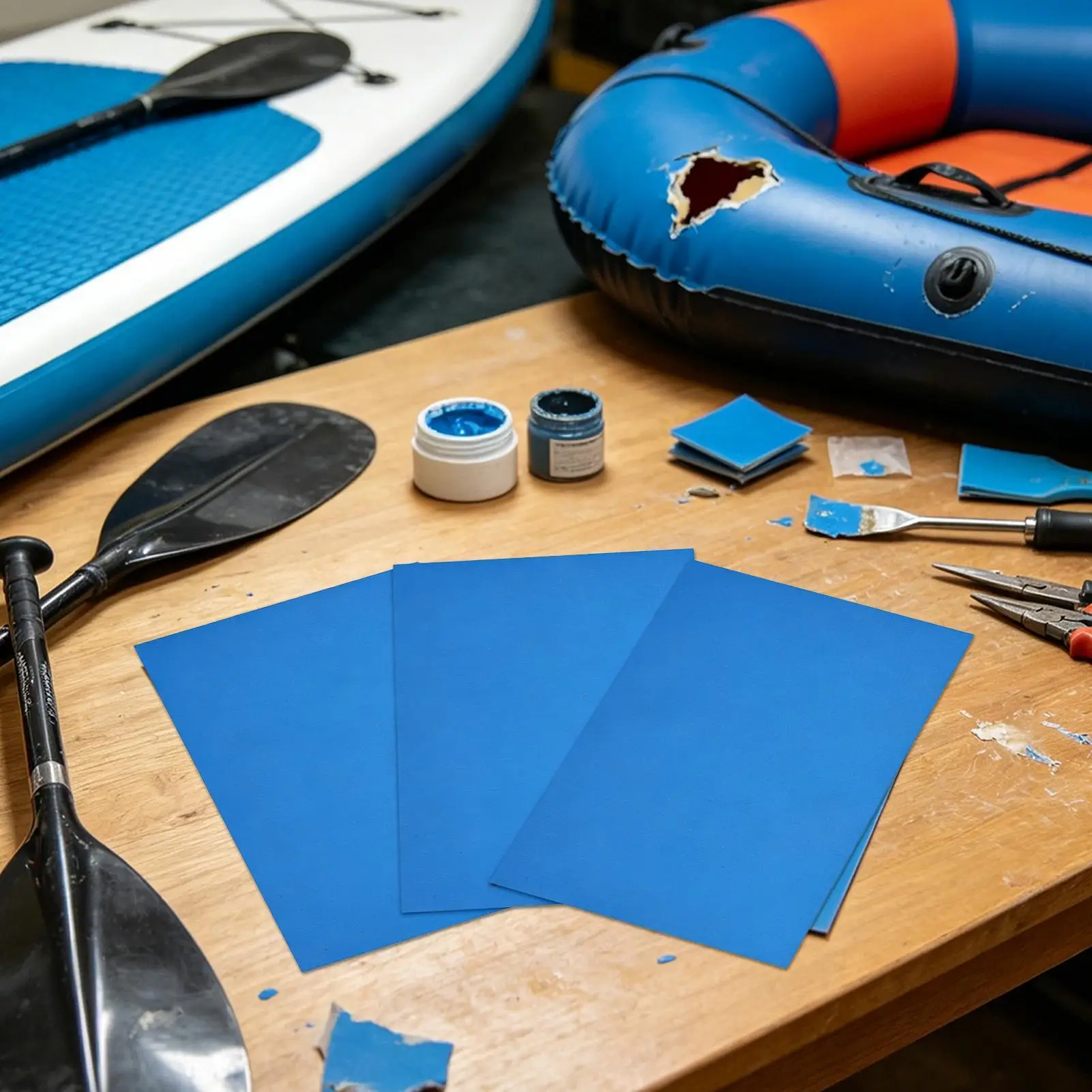 Inflatable Kayak Patch Kit 3 Piece Waterproof Strong Adhesive Multifunction Inflatable Boat Repair Tape For Paddleboard Rubber