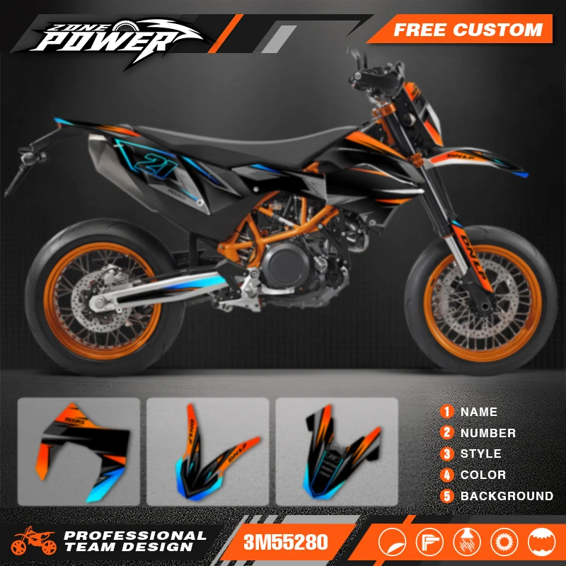 

PowerZone Custom Team Graphics Backgrounds Decals for Stickers Kit For KTM SMC 2012 2013 2014 2015 2016 2017 2018 690 SMC-R 014