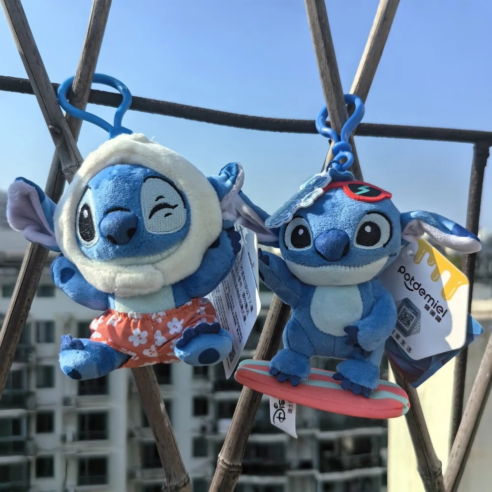 Disney Cartoon Stitch Plush Pendant Cute Lovely Backpack Bag Car Stuffed Keychain Soft Plush Dolls Keyring Boys Girls Gift