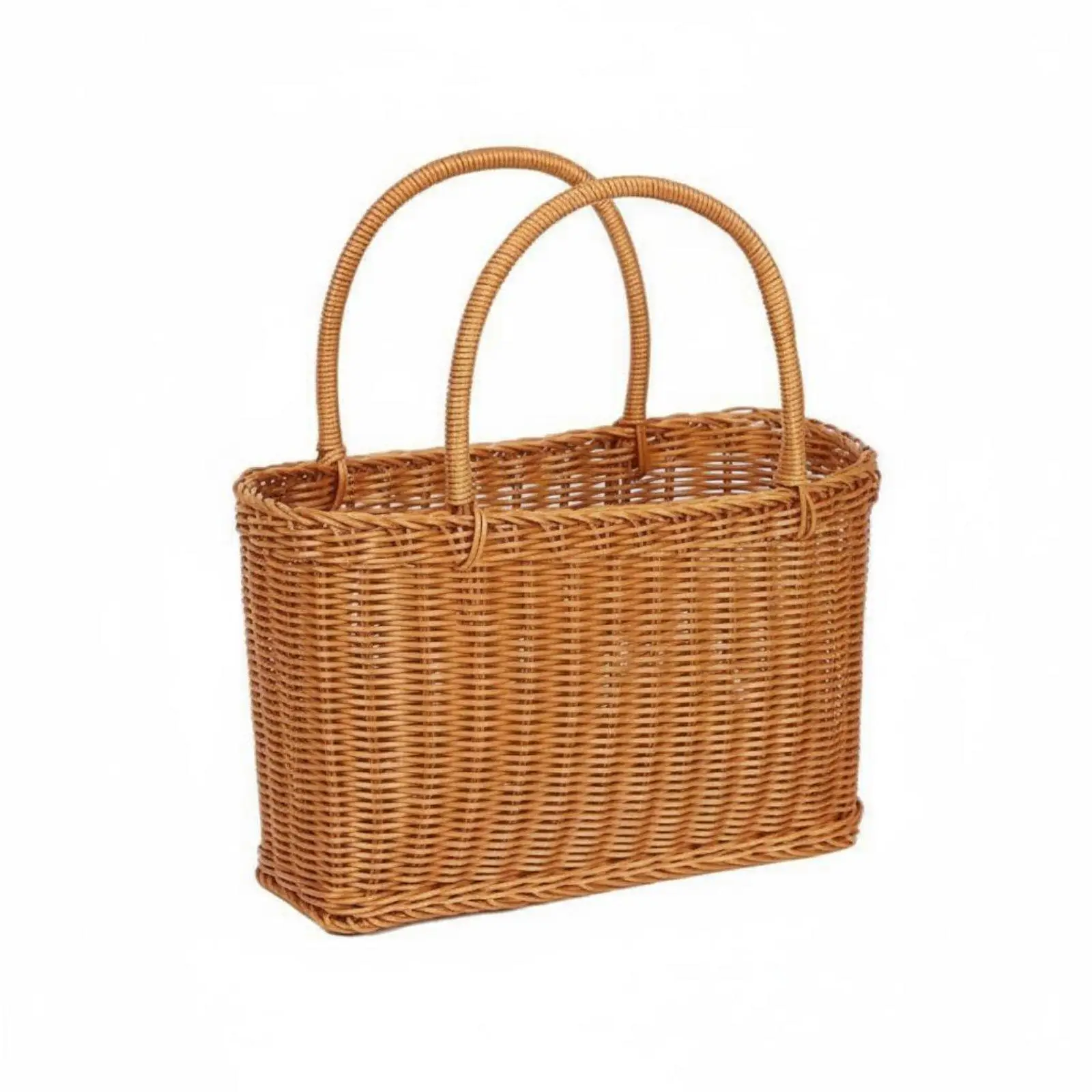 Earthy Rattan Picnic Basket Handcrafted Woven for Beach Trips and Decorative Fruit Bowl