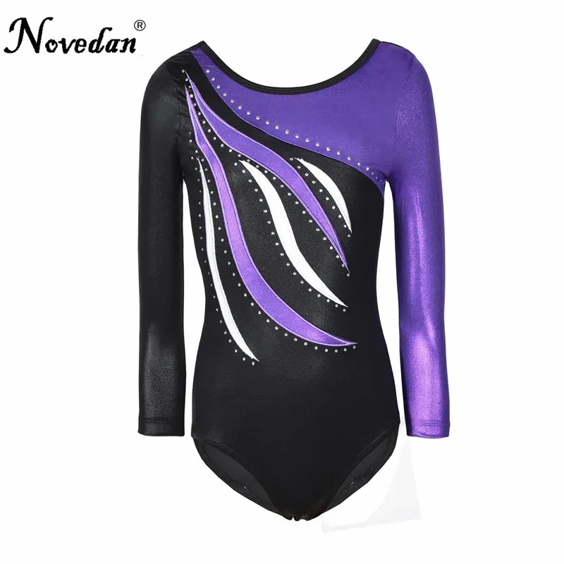 

Ballet Leotards For Girls Rhythmic Gymnastics Unitards Long Sleeve Metallic Acrobatics Leotard Spandex Costume Kids Dance Wear