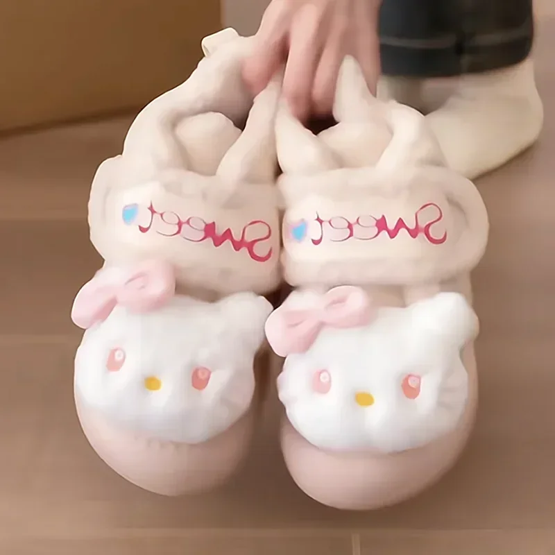 

Hello Kitty Anime MINISO Kawaii Fashion Snow Boots Winter Cute Cartoon Lovely Doll Fleece Thickening Waterproof Short Shoes Toys