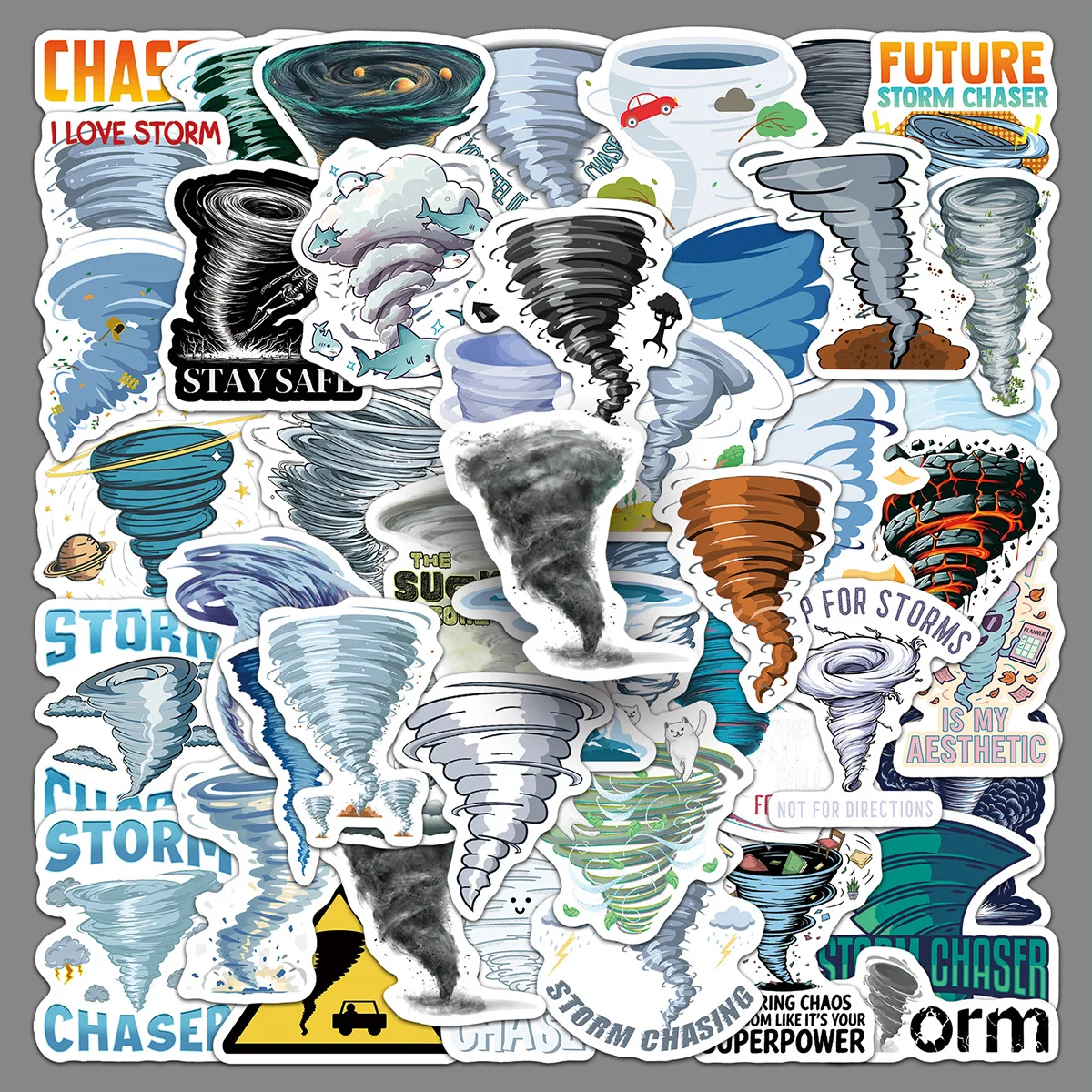 50 tornado simple, natural and cool hand account stickers, thermos cup, computer desk, phone case decoration
