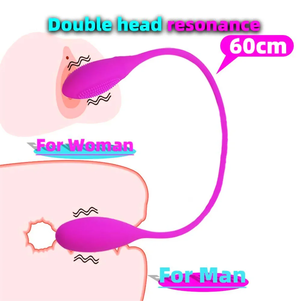 Rechargeable Dual Vibrator 7 Speeds Double Head Jump Egg Bullet Dildo Vibrator Anal Butt Plug Adult Sex Toy For Couple Men Women