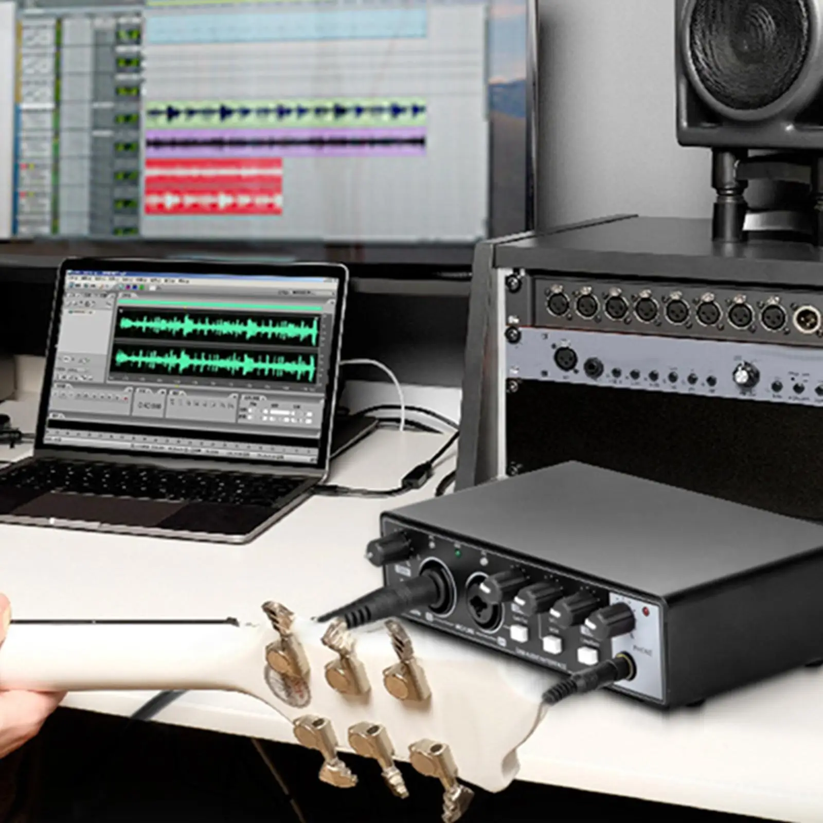 

External Sound Board Audio Adapter Voice Changer for Live Streaming Home Entertainment Recording Broadcasting Gaming