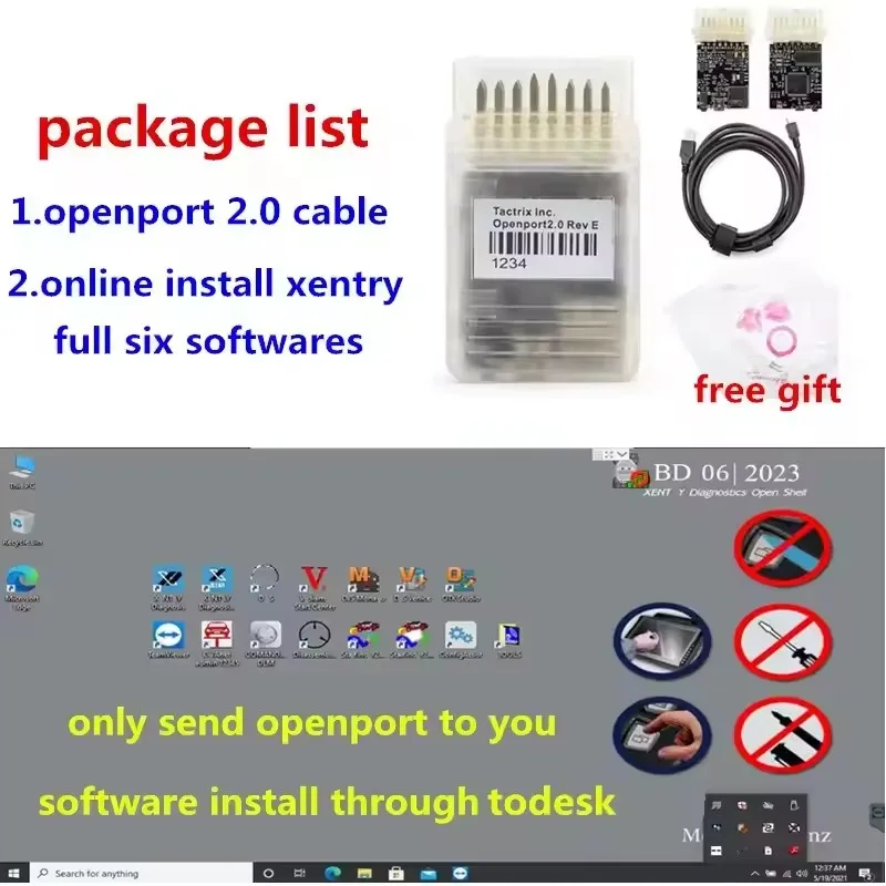

2023.09 Xentry full Diagnostic Software Remote Install with Tactrix Openport 2.0 ECU Chip Tuning Tool OBD 2 OBD2 Scanner Tool