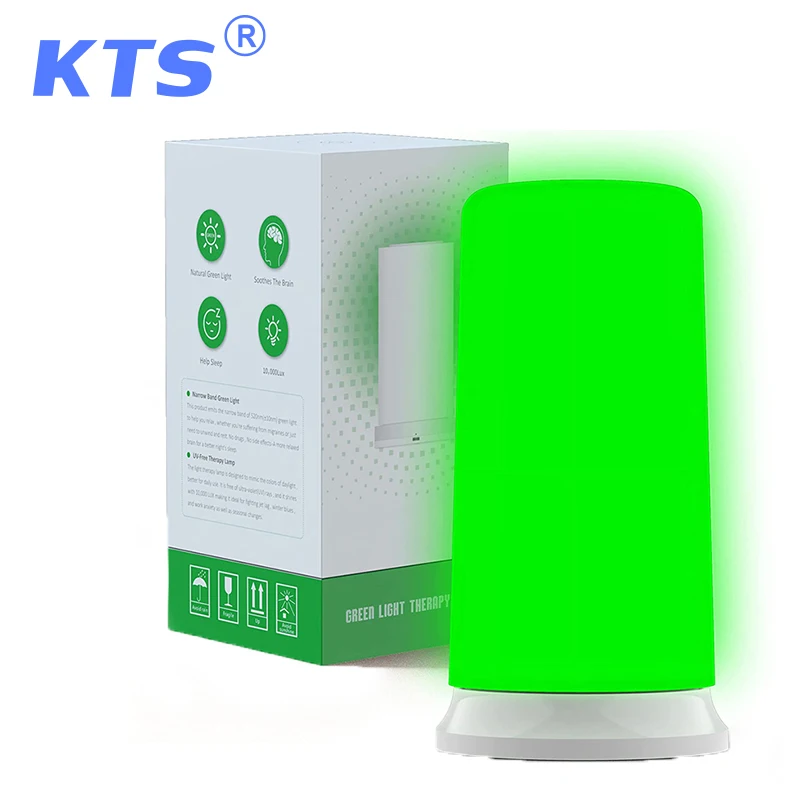 KTS Green Light Therapy Lamp for Insomnia Anxiety Depression Home Sleep Aid Device Relieve Stress Migraine Improve Mood Headache