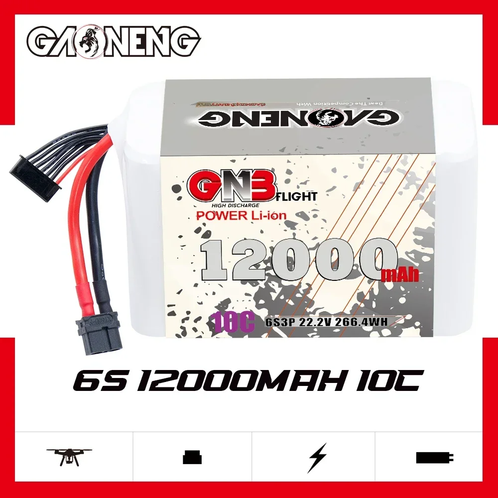 GAONENG GNB 12000mAh 6S 10C 20C 22.2V XT60 21700 Li-ion Battery RC Battery Pack for RC Boat Cars Drone