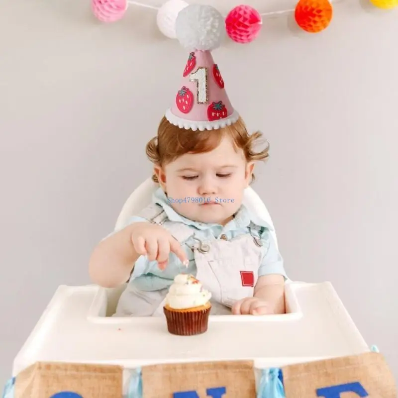 Party Pom Caps Courroie menton réglable avec numéro 1