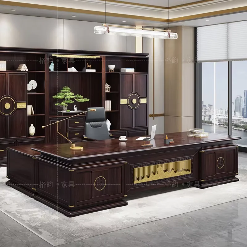 Asthetic Drawers Executive Desk Wooden Leg Support Luxury Large Executive Desk Wood Cheap Mesa De Escritorio Office Furniture