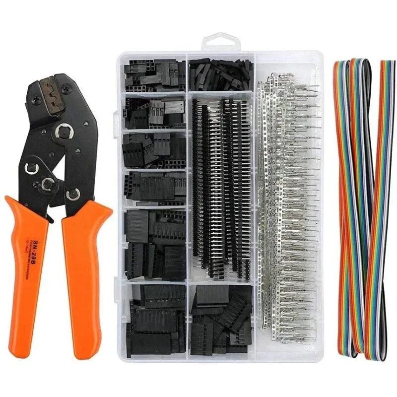 

Terminals Clamp Dupont Hand Tool Crimping Terminal Wire Ferrule Tool Crimper Kit Pliers Set Tool SN-28B+1550Pcs