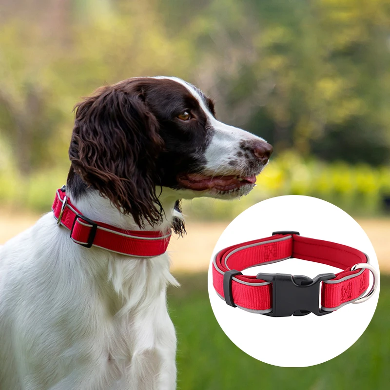 

Anti-leakage Breathable Heavy Duty Nylon Dog Collar Durable Stylish Adjustable Training Reflective Collars Correa Para Perros