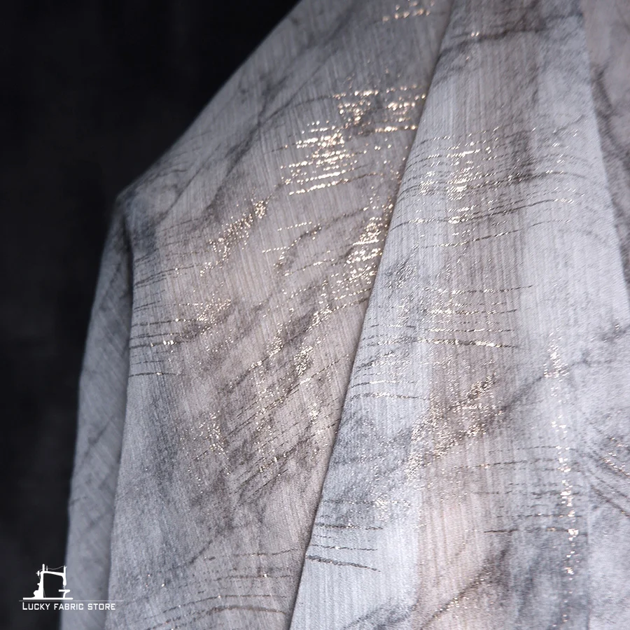 Marble, filigree, cracked, slightly transparent, summer light dress fabric, designer fabric