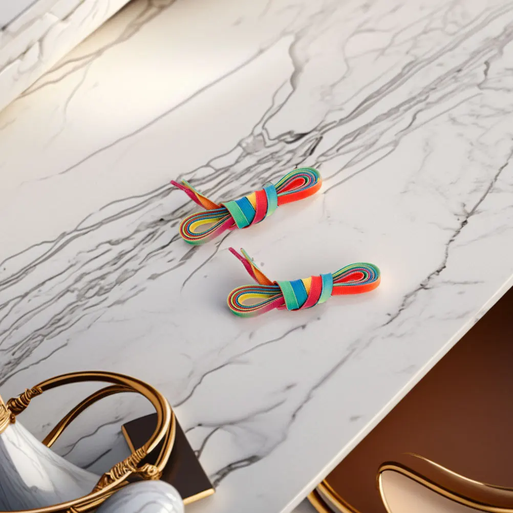 

1Pair Rainbow Gradient Colorful Flat Shoelaces Durable Hockey Skate Laces for Sneakers Ice Skates Sports Shoelace