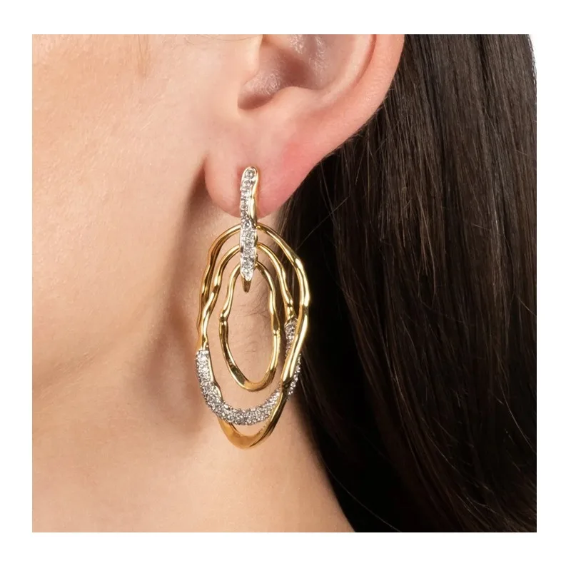 

New Earrings Copper-plated Real Gold Stud Earrings Needle Earrings Temperament Women's Jewelry Live Broadcast Explosion