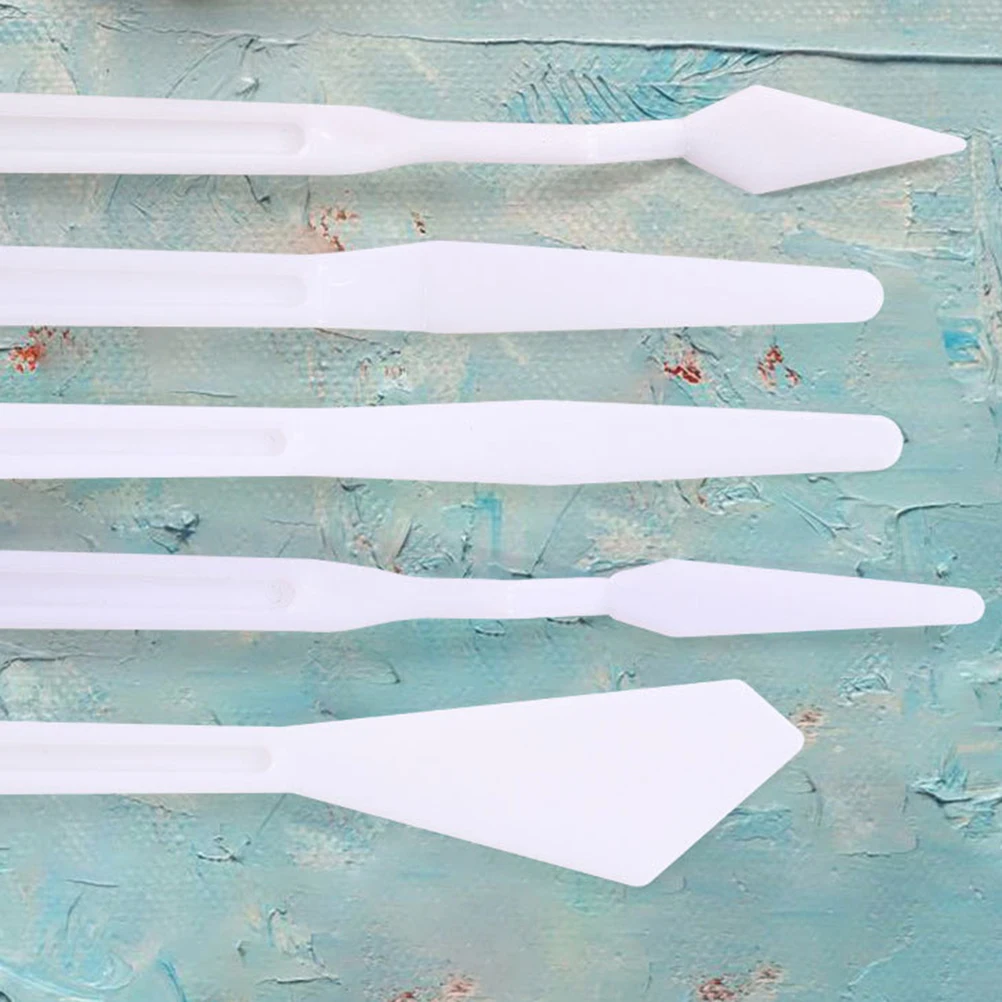 

25 Pcs Set Spatula Palette Durable Flexible Blades for Plastic Blade Oil Acrylic Painting Tools Art Craft Work Spatula