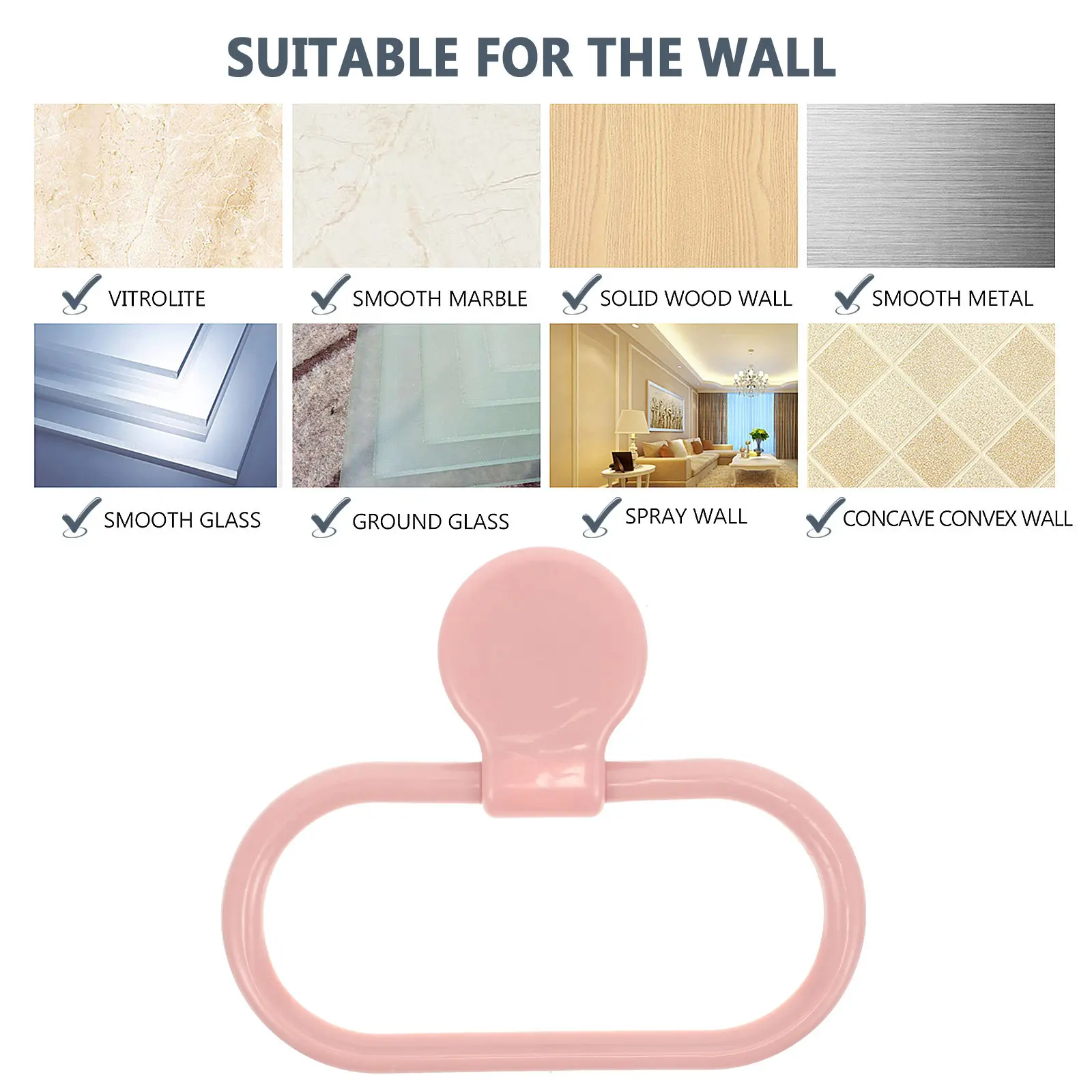 Easy Install Self-Adhesive Towel Ring Premium ABS Material for Bathroom Kitchen Towel Organization No Tools Required Modern