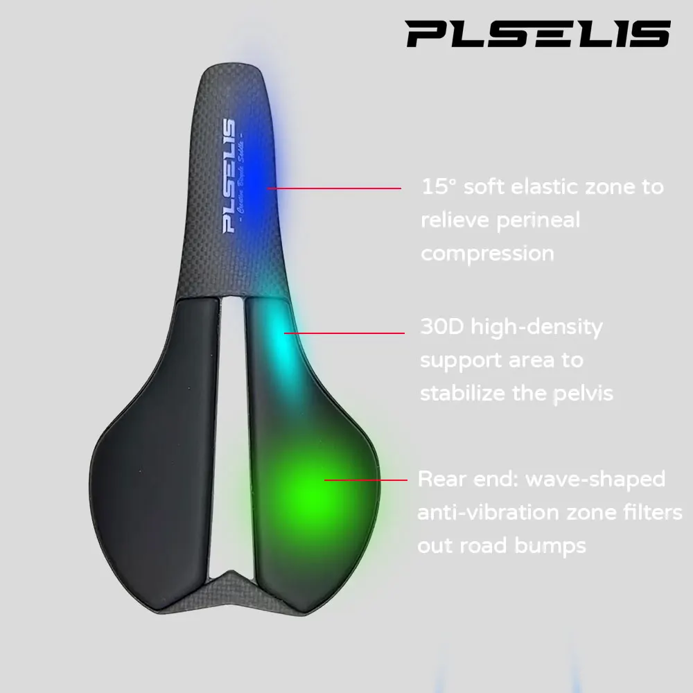 

Plselis Full carbon saddle Carbon Bicycle Saddle Hollow Breathable Ergonomic Design Lightweight 120g Bike Riding Accessories