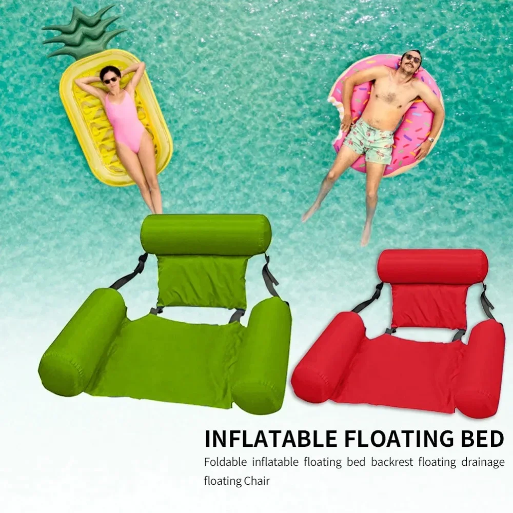 Sedia gonfiabile estiva pieghevole fila galleggiante in PVC piscina amaca ad acqua materassi ad aria letto spiaggia Sport acquatici sedia a sdraio