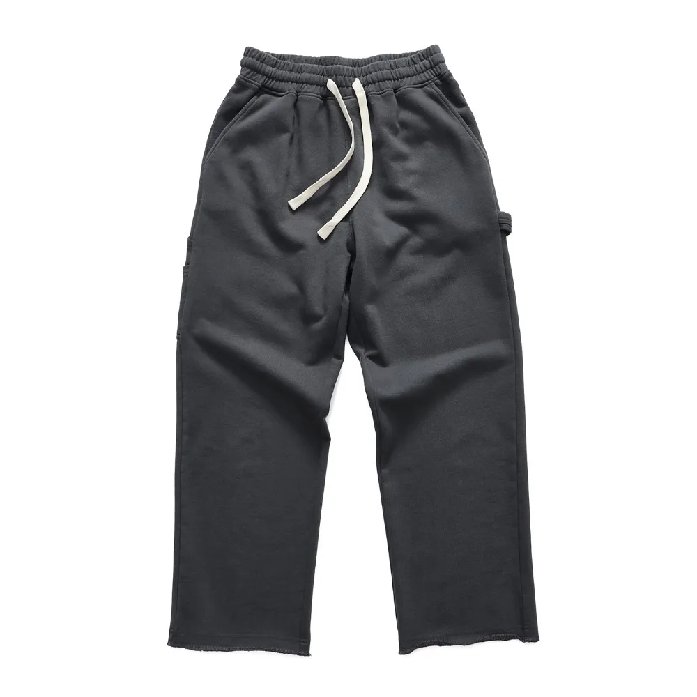 스트레이트 니트 스웨트팬츠 남성용 가을 겨울 스트레이트 캐주얼 팬츠 아메리칸 스타일 밴딩 카고 바지