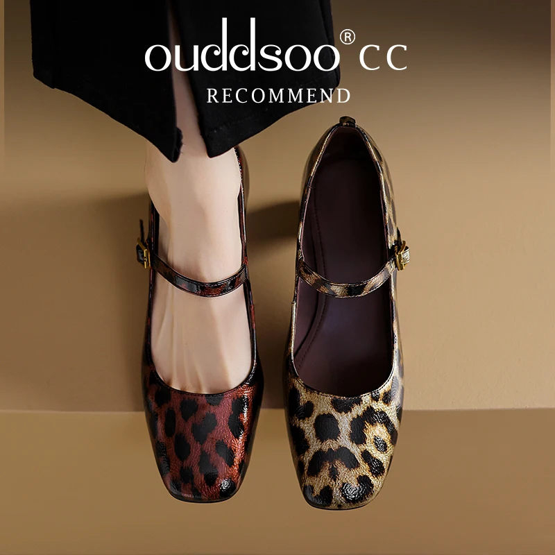 

Ods Leopard Print Women Loafers Flats Fashion Shallow Spring Ladies Elegant Soft Sole Mary Jane Elegant Quality Comfortable Sing