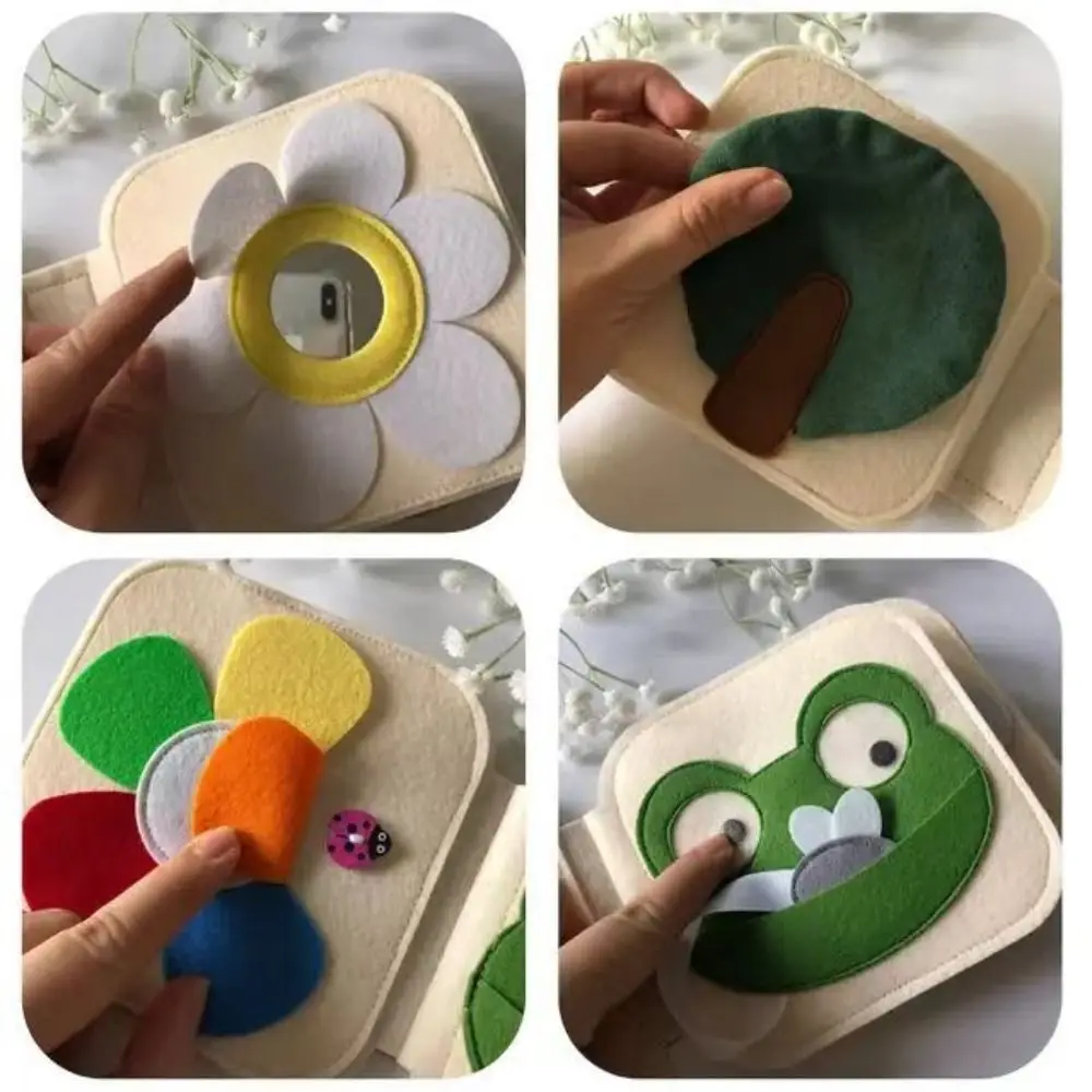 Activiteitenboek Beer Babydoekboek Educatief Ouder-kind stoffen boek voor kinderen Zachte interactieve puzzel Doekboek 0-36 maanden Baby