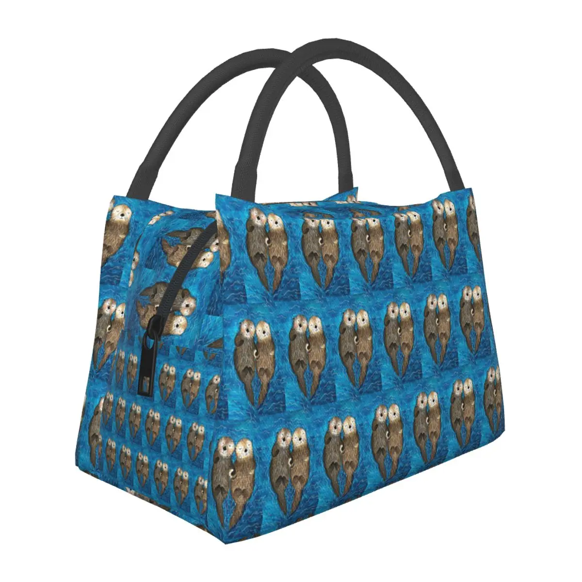 Otter CUTE SLEEP Insulated Lunch Bag for Women Bento Storage Food Boxes Portable Container Cooler Thermal Lunch Box Tote