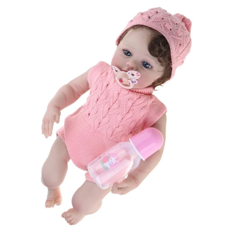 

48cm Open Eyes Newborn Baby Doll Hand Washable Rebirth Girl Baby Doll with Moving Limbs Kids Intimate Companion Doll