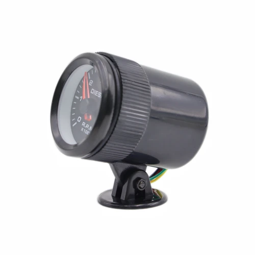 Imagen 2 del producto Tacómetro para Motor Diésel de 2” 52MM, Luz Blanca, Punto de Luz, 0-6000 RPM, Tacómetro Eléctrico, Medidor de 12V