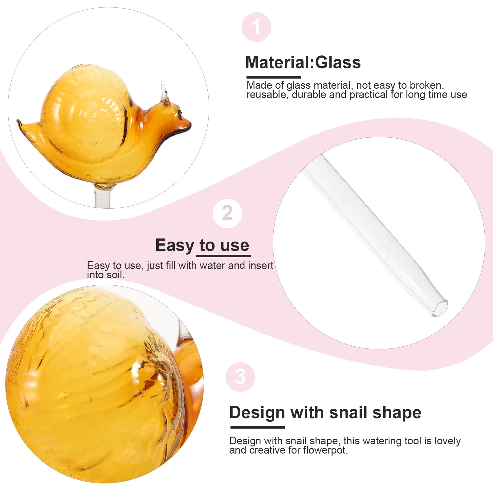 

Plant Self Watering Device Glass Snail Shape Automatic Waterer for Indoor Potted Plants Garden Watering Globes