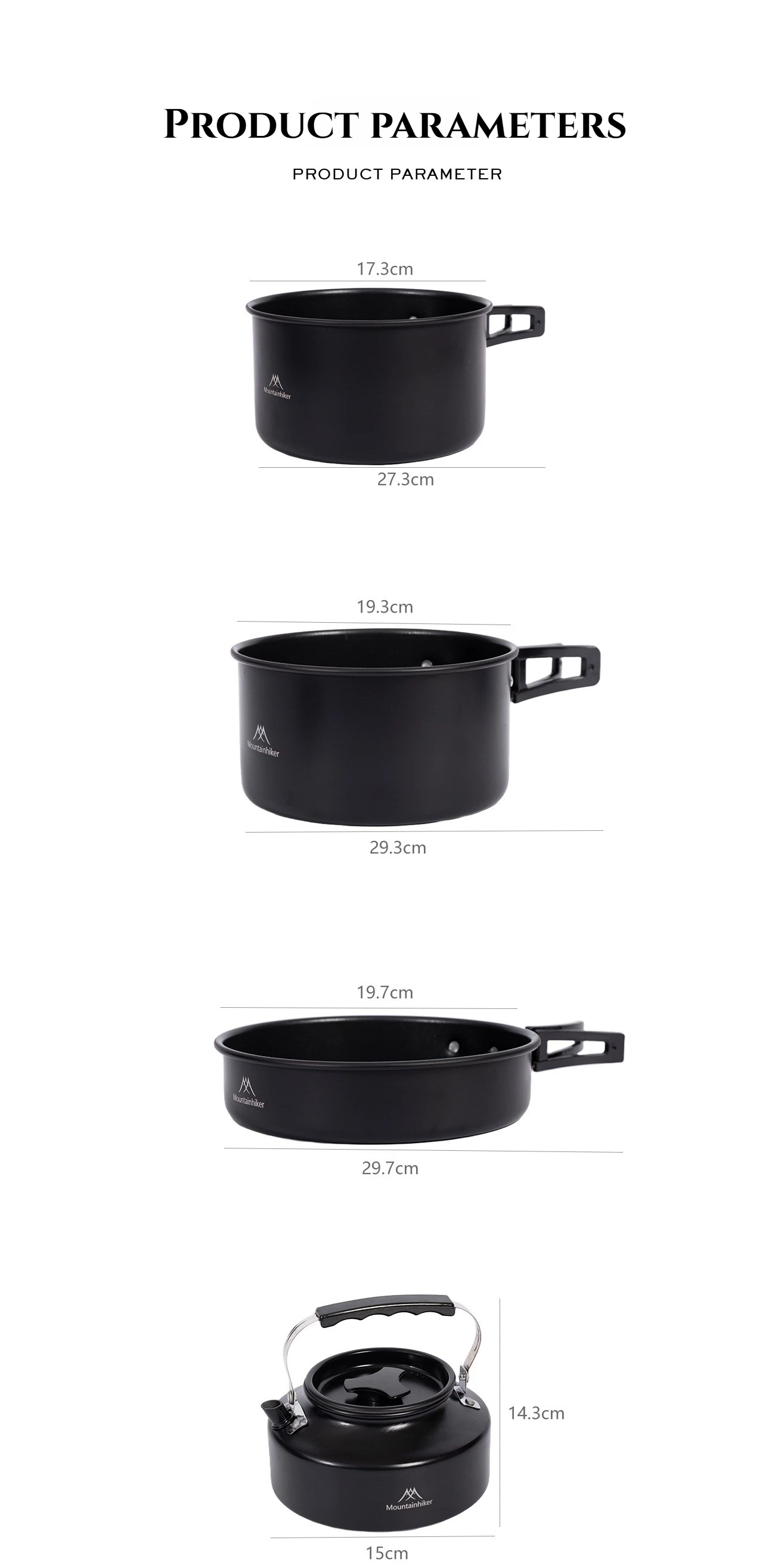 MOUNTAINHIKER Camping-Kochgeschirr-Set Outdoor-Bratpfanne Tragbarer Wasserkocher Faltbares Picknick-Geschirr Küchenutensilien Kochutensilien – Detail 12