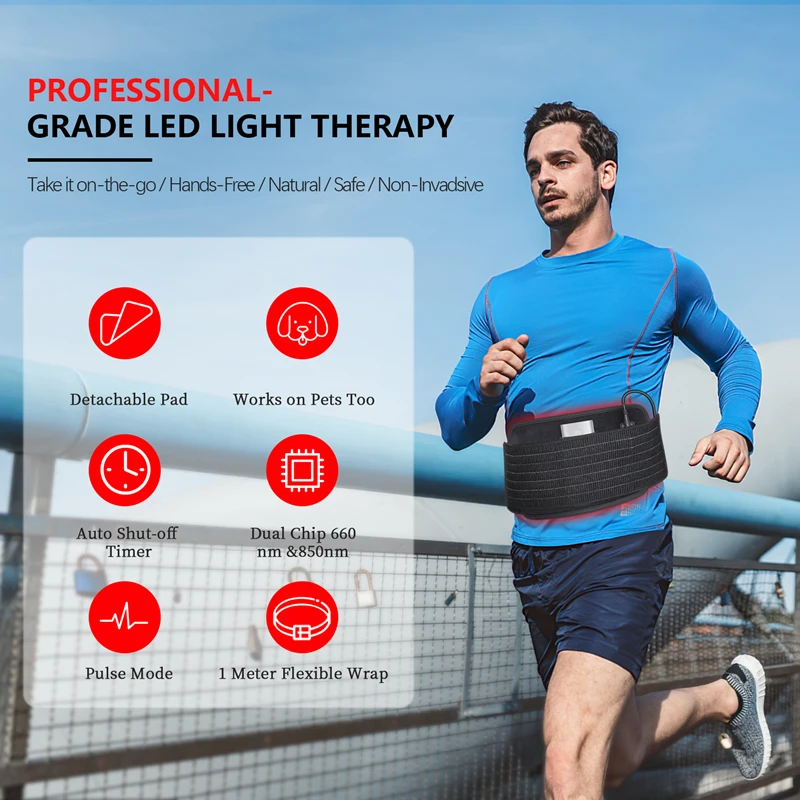 LED Red Light Therapy Band 660nm and 850nm Near-infrared Light Therapy Is Used To Relax Muscles and Improve Blood Circulation