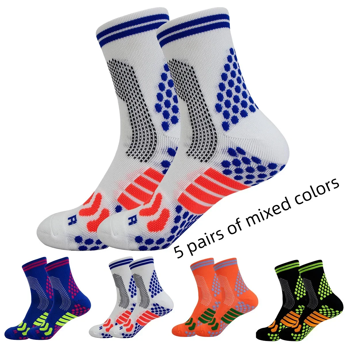 

New Mid-barrel Football Socks Anti-slip Silicone Bottom Thickened Towel Cushioning Soccer Socks sports Basketball socks