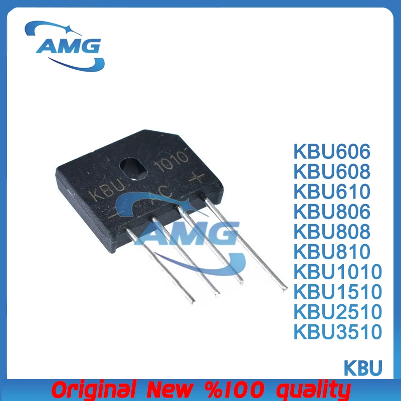 10PCS package KBU rectifier bridge Flat bridge KBU810 KBU808 KBU3510 KBU806 KBU2510 KBU610 KBU1510 KBU608 KBU1010 KBU606