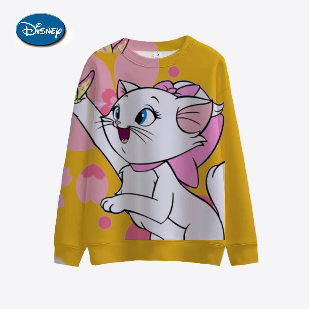 Wesołych Świąt Disney Mary Cat Jesień Harajuku Okrągły dekolt Casual Damska odzież sportowa z długim rękawem Top damski Y2K