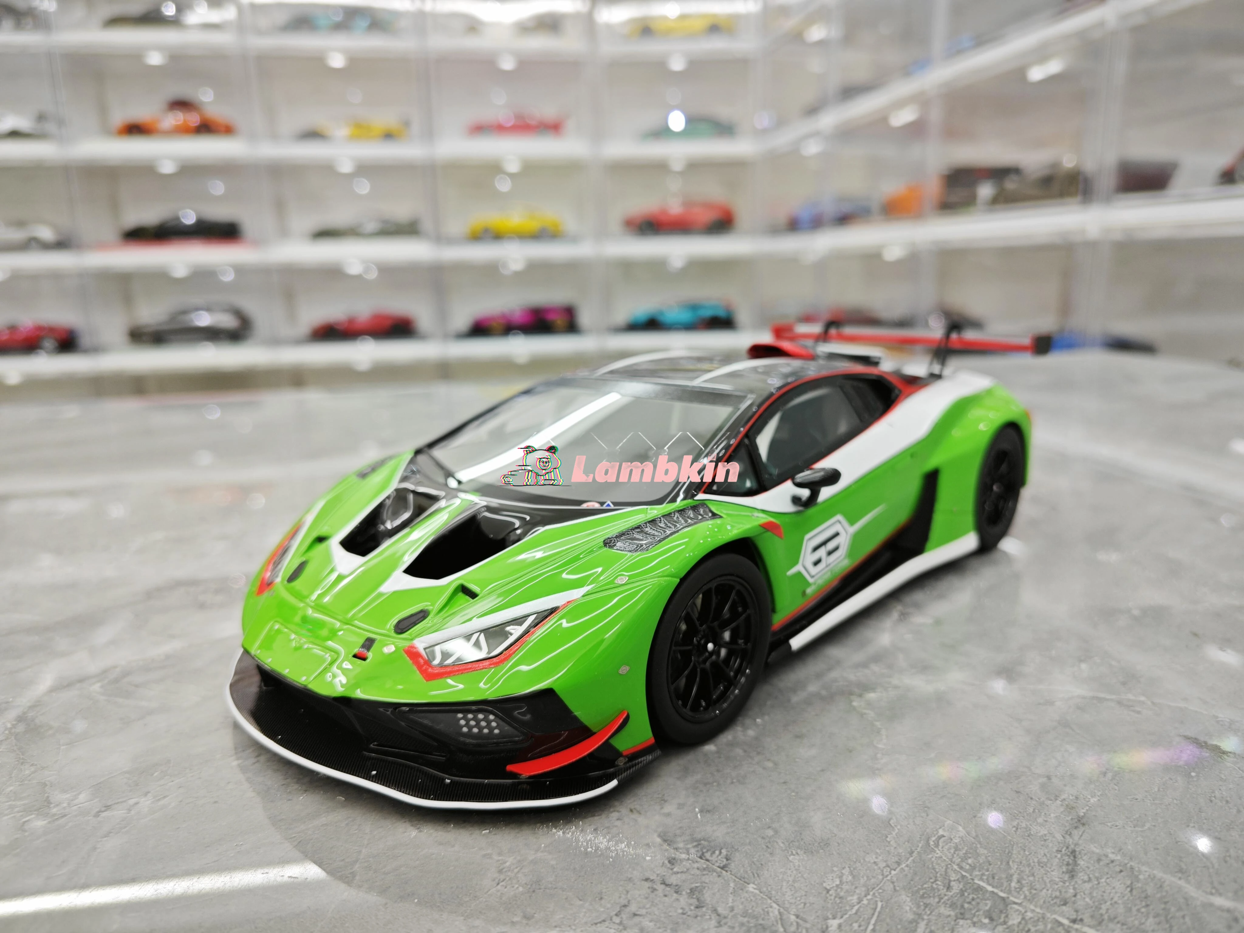 Top speed 1:18 For Lamborghini Le Mans GT3 EVO Huracan simulation resin car models