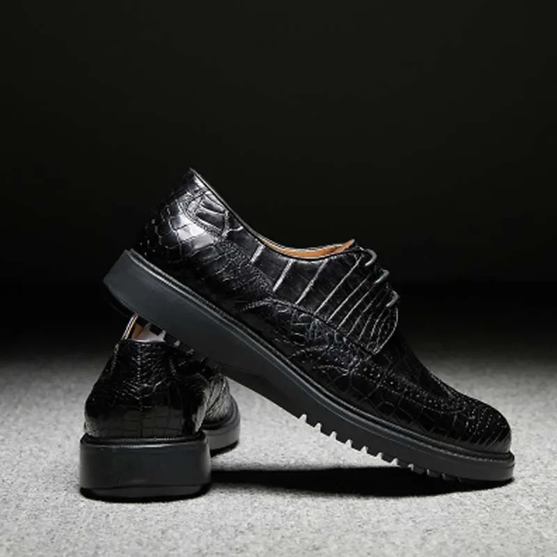 ourui new arrival crocodile leather  Men shoes male wear-resisting non-slip Men's shoes