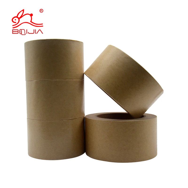 10 pieces.custom.BAIJIN Custom LOGO Self Adhesive Bio Activated White Gum Packing Kraft paper Gummed Tape carton sealing