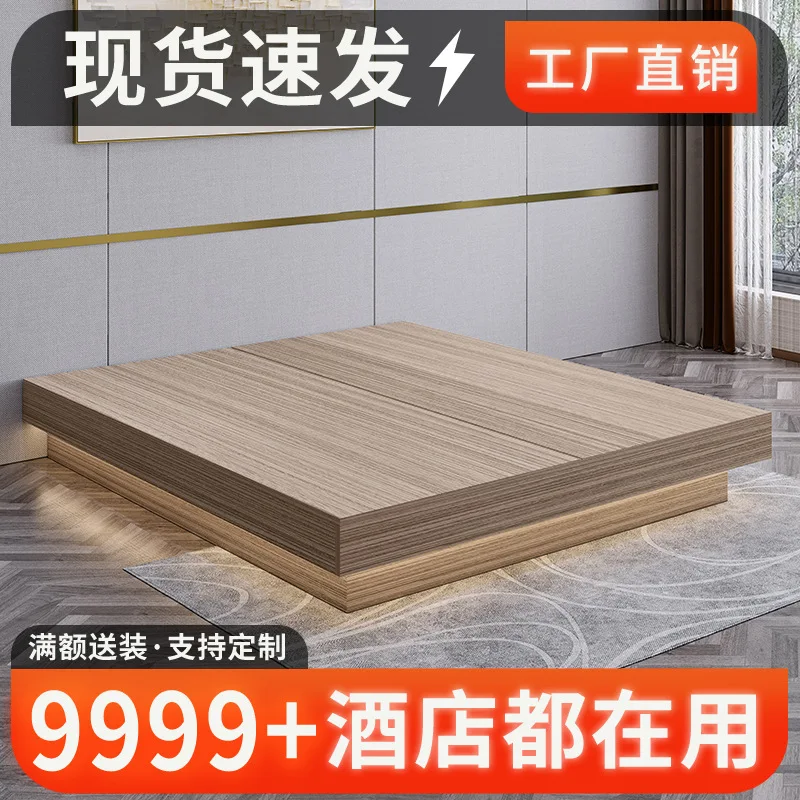 Hotel specific bed box, bed frame, single apartment without headboard bed,