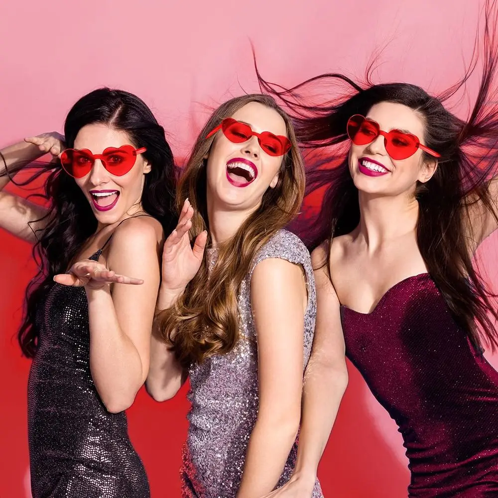 Модные Красочные цветные очки в форме сердца