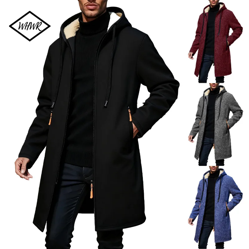 

2025 New Winter Men's Long Sweater Coats Jacket Hooded Cardigans Men Outwear Casual Sweaters Fleece Liner Thicken Warm Sweaters