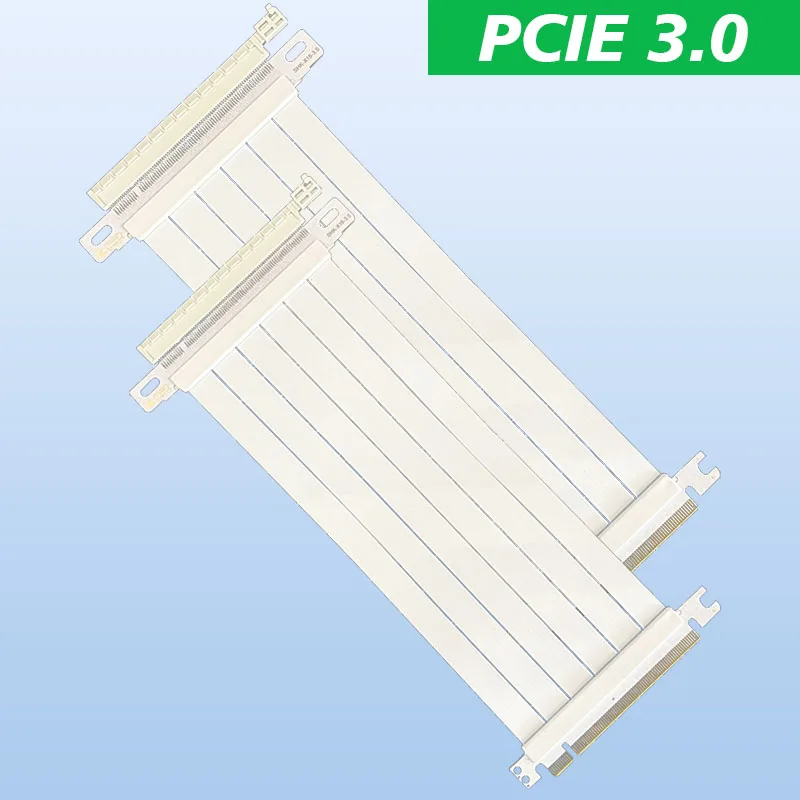 

180 Degrees GPU Riser Cable PCI-E 3.0 16X Full Speed Transfer Pcie Vertical Mounting 3060 VGA Express White