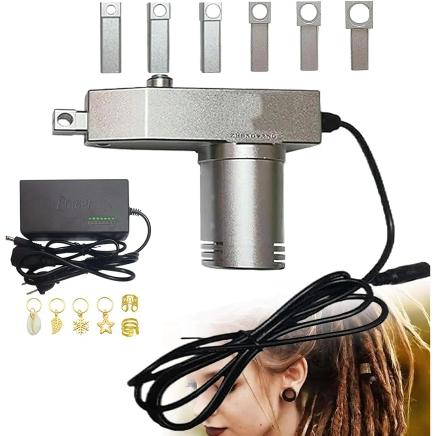 Dreadlock Machine for Locs,Electric Instant Portable Loc Machine for Dreadlocks with Multiple Tools,6 Different Sizes of Holes