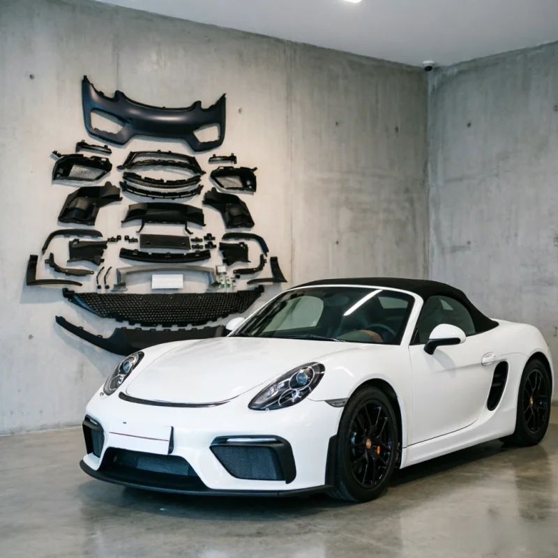 Practical 981 PP Wide Body Kit 982 Conversion Front Rear Bumper Carbon Sport Style Universal Fit Car Guard