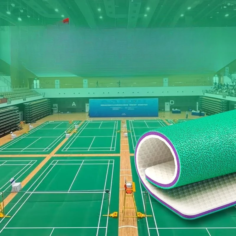 Piso de bádminton de plástico para interiores y exteriores, suelo deportivo especial de plástico PVC, estera deportiva para salón de voleibol de aire Peak Arena