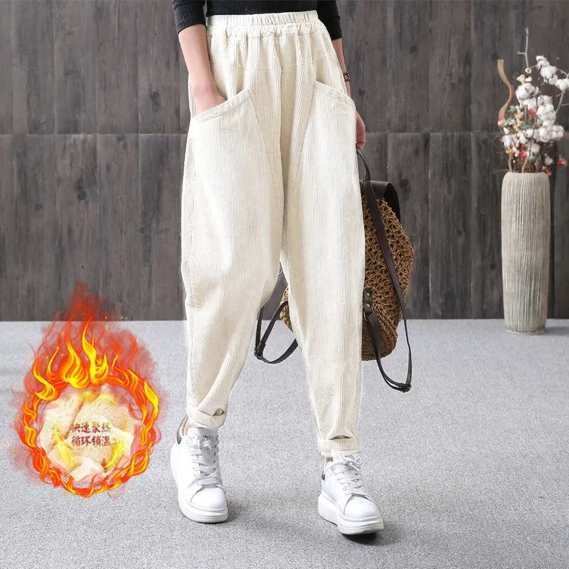 

2023 Autumn And Winter Haren Trousers Female's Slim New Loose Casual Pantalons With High-Grade Radish Pants Woman Clothing