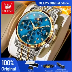 OLEVS 3655 Mens Watch Original Brand Watch For Men Quartz Watch Multifunctional Chronograph 30M Waterproof Automatic Date Gifts