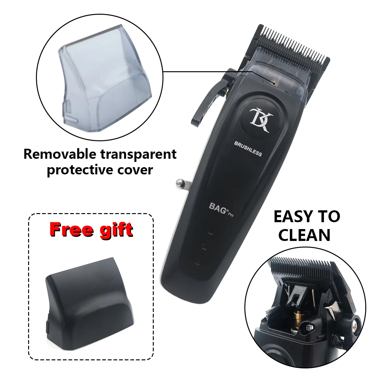 DKBAG DK-079 Professional Hair Clipper สําหรับผู้ชาย DLC ใบมีด 10W มอเตอร์ไร้แปรงโลหะเต็มรูปแบบพร้อมฐาน Charger ตัดผมเครื่อง