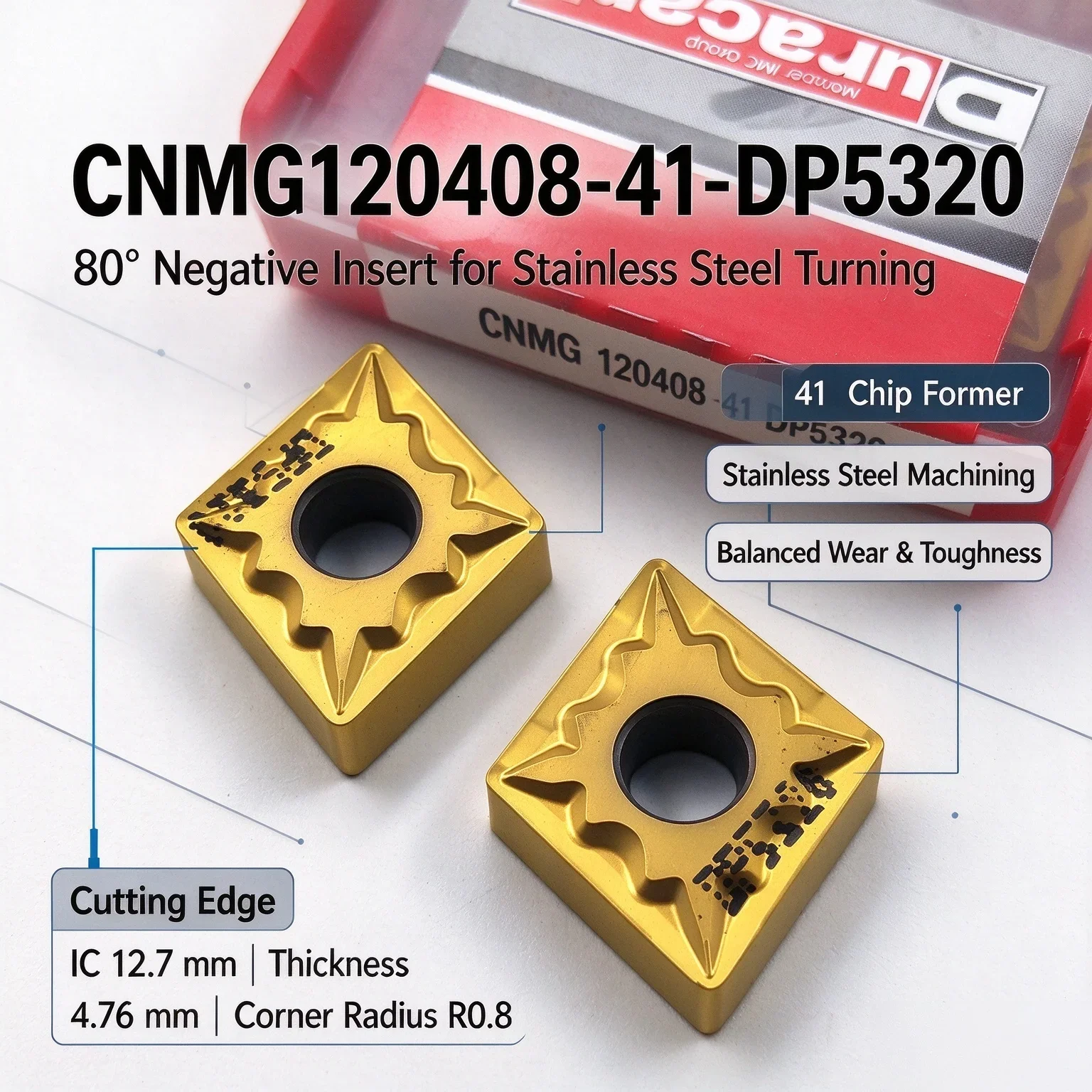 Duracarb CNMG120408 DP5320 Carbide Insert CNMG Inserts